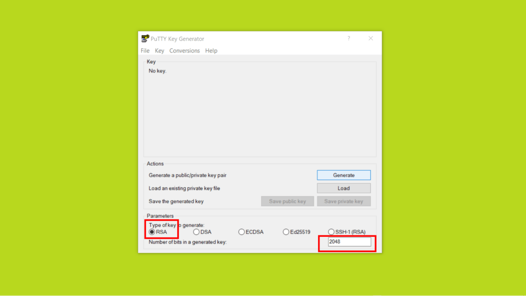 Програма PuTTY Key Generator
