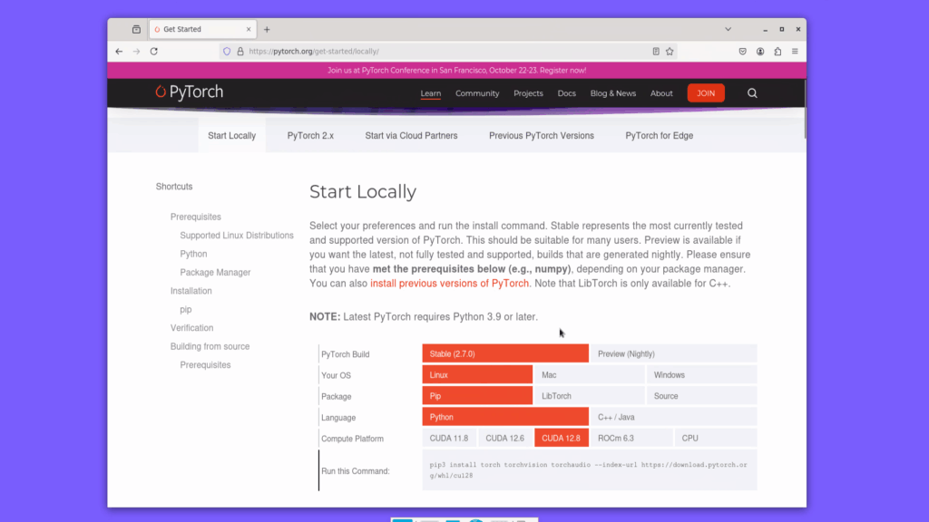 PyTorch с поддержкой GPU с CUDA