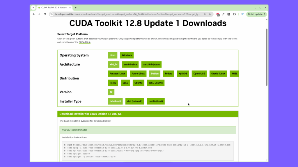 Установка NVIDIA CUDA Toolkit
