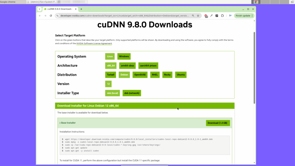 Установка NVIDIA cuDNN